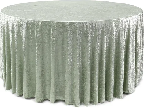Vista 20 de YOUR CHAIR COVERS - Mantel redondo de terciopelo aplastado de 120 pulgadas para mesas redondas de 5 pies - Negro