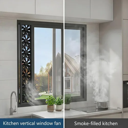 Vista 3 de 42-46in Window Exhaust Fan Vertical Exhaust Fan For Sliding Windows Reversible Fan