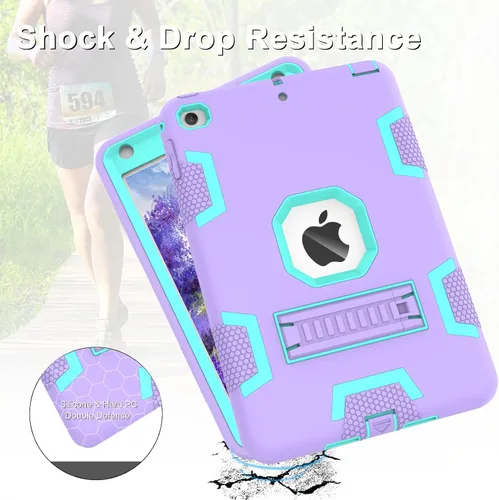 Vista 5 de CCMAO Funda para iPad mini 5 2019, iPad mini 4 2015, funda protectora híbrida resistente a prueba de golpes para iPad mini 5ª/4ª generación 7.9