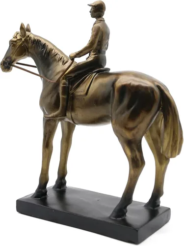 Vista 9 de Lukitas Estatuas y esculturas de jinete de caballos, figura de carreras de caballos, decoración del hogar, regalo ecuestre para amantes