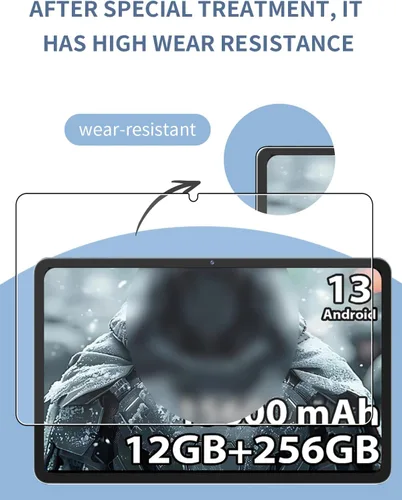 Vista 6 de [Paquete de 2] Protector de pantalla para tableta HOTWAV R7 de 10.1 pulgadas, película de vidrio templado de 10.1 pulgadas, protector de pantalla