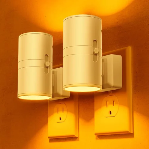 Vista 14 de Briignite - Luces nocturnas led enchufables, 3CCT, sensor de anochecer a amanecer, de 3000 K, regulable para pasillo, dormitorio, escalera, paquete