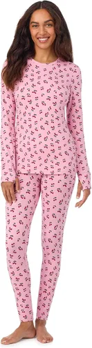 Vista 11 de Cuddl Duds Heavyweight 2 Piece Sets Base Layer Thermal Underwear for Women Negro