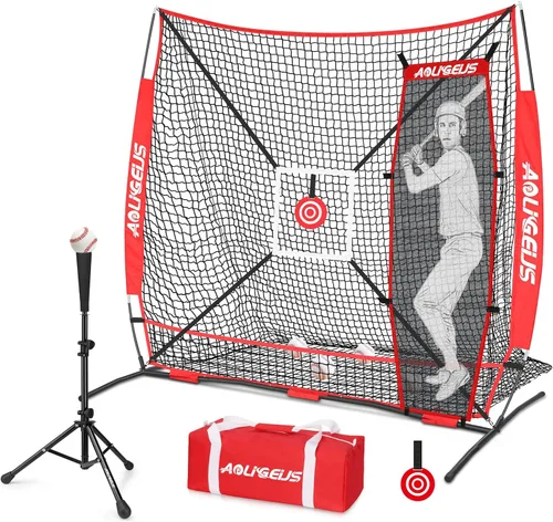 Vista 11 de 6'X6' Baseball Softball Practice Net,Pitching Net,Batting Net,with Batting Tee,Dummy Batter,Bonus Strike Zone Target and Bow Frame,for