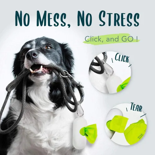 Vista 6 de Bolsa para excrementos de perro, bolsas compostables para excrementos de perro, ecológicas, sin perfume, a base de vegetales, extra gruesa, a prueba