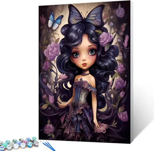 Vista 11 de Kit de pintura por números, lienzo de 16 x 20 pulgadas, pintura al óleo para niños, 16 x 20 pulgadas, pintura al óleo para adultos, adultos