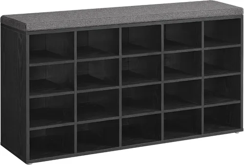 Vista 10 de VASAGLE - Colección CUSTOS - Banco para zapatos, banco de almacenamiento con asiento acolchado, banco de entrada con 10 compartimentos