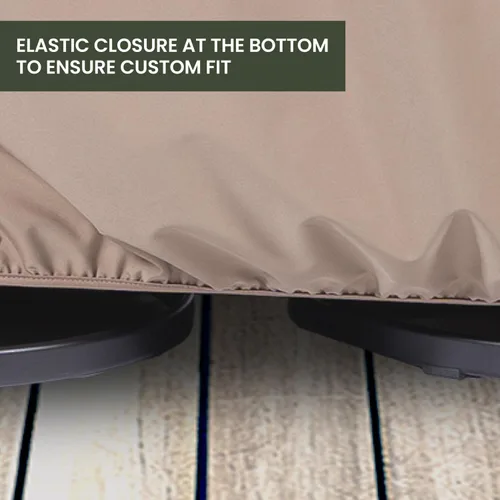 Vista 6 de [Usado] Hanover Funda rectangular grande para muebles de comedor de 9 piezas, impermeable, resistente a la intemperie, 130 pulgadas de largo x 106.3