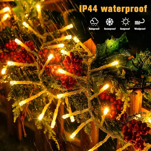 Vista 6 de JMEXSUSS 1000 luces LED de 50 pies en racimo de Navidad enchufables, 8 modos de luces de Navidad al aire libre impermeables con control remoto