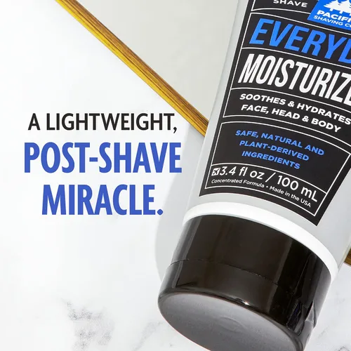 Vista 4 de Pacific Shaving Company Crema hidratante diaria para después del afeitado para hombres y mujeres, crema facial hidratante con manteca de karité