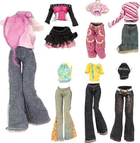 Vista 5 de 10 juegos de ropa de muñeca, tops casuales y pantalones para muñeca Monster Girl de 11 pulgadas
