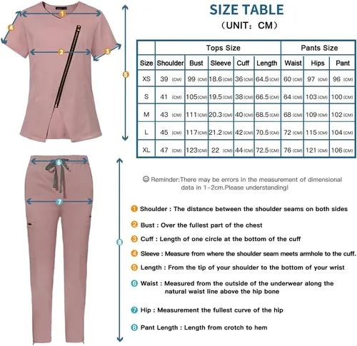 Vista 6 de niaahinn Scrub for Women Medical Scrub Sets - Conjunto de uniforme de lactancia y pantalones deportivos, traje dental