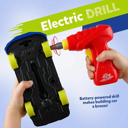 Vista 3 de Coogam Auto de carreras desmontable con herramienta de destornillador eléctrico, juguete de habilidad motora fina, juego de construcción