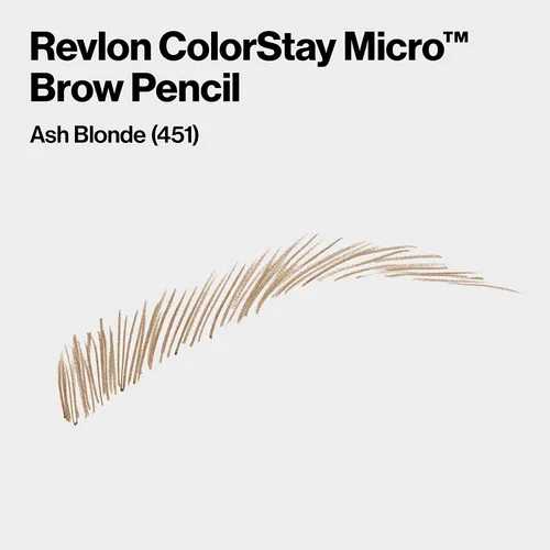 Vista 2 de Revlon ColorStay Micro lápiz de cejas con cepillo de carrete integrado, impregnado con aceite de argán y marula, impermeable, a prueba de manchas