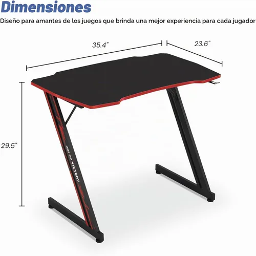Vista 2 de Escritorio para juegos de 35 pulgadas en forma de Z, moderno y ergonómico para computadora, mesa de computadora para computadora en casa, oficina
