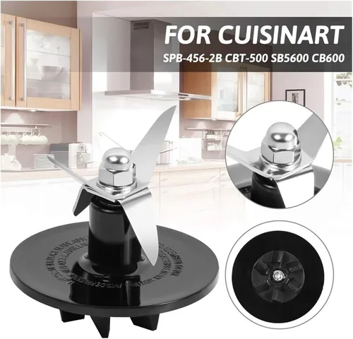 Vista 4 de Asamblea de corte de cuchillas de licuadora de acero inoxidable con junta, compatible con Cuisinart, SPB-456-2B CBT-500, SBH600, compatible
