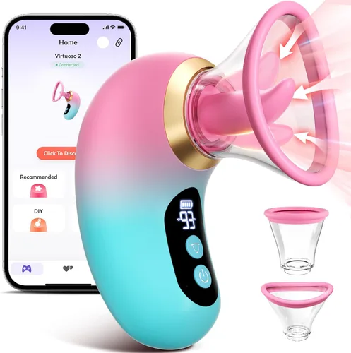 Vista 12 de Juguetes sexuales de rosa para mujer - Vibrador de succión de 5 en 1, juguete sexual de rosa, 3 succiones, 9 lamidos de lengua y vibración, juguetes