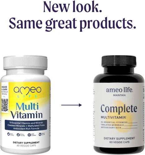 Vista 7 de Multivitamínico diario para hombres y mujeres adultos, multivitaminas quelatadas con zinc, biotina, yodo, cromo, manganeso y vitaminas A, B6, B12