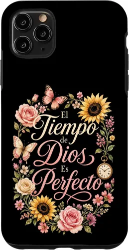 Vista 19 de Fe Cristiana El Tiempo De Dios ES Perfecto Floral Wreath Case for iPhone 16