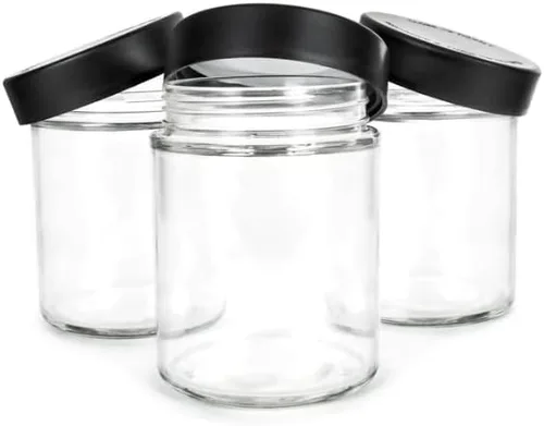 Vista 6 de Tarros de vidrio de 18 onzas con tapas negras - 0.99 oz - 48
