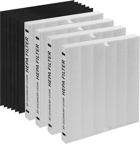 Vista 9 de Paquete de 2 filtros de repuesto AP-1512HH, compatibles con Coway AP-1512HH Mighty Purifier, parte # 3304899, con 4 filtros de carbono adicionales