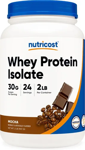 Vista 15 de Nutricost Polvo aislado de proteína de suero (masa de pastel, 2 libras)