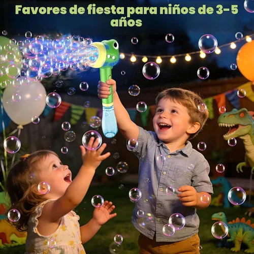Vista 5 de Varita de juguetes de burbujas de dinosaurio para niños: juguetes al aire libre para niños pequeños y niñas, diversión de burbujas para fiesta