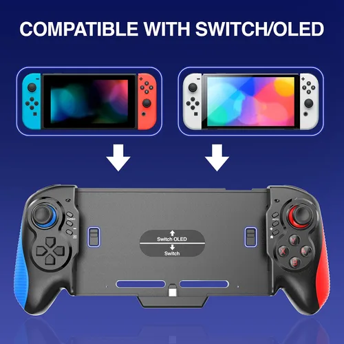 Vista 5 de ZUJO Pro Controller for Nintendo Switch, Joy-Cons Replacement, Wireless Gamepad Case With Six Axes Gravity Sensor, Dual Motor Vibration and Turbo