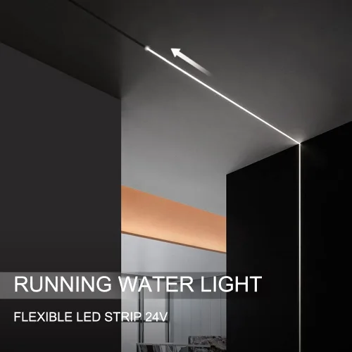 Vista 7 de 32.8 ft/Roll DC24V WS2811 Horse Race - Tira LED de 120 leds/m, luz que fluye agua corriente con controlador de panel táctil, blanco natural, cálido
