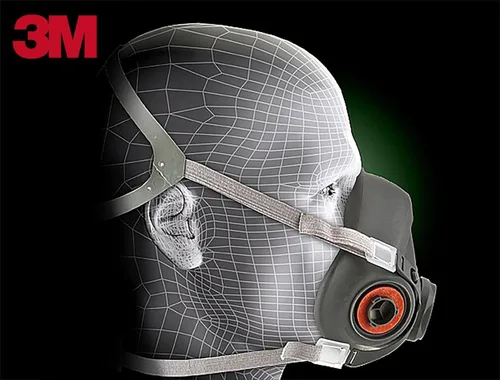 Vista 5 de 3M Pieza facial grande 6300 para la serie 6000, negro/gris