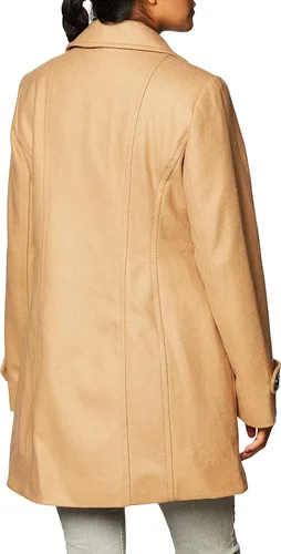 Vista 4 de Anne Klein - abrigo clásico de hilera doble de botones para mujer