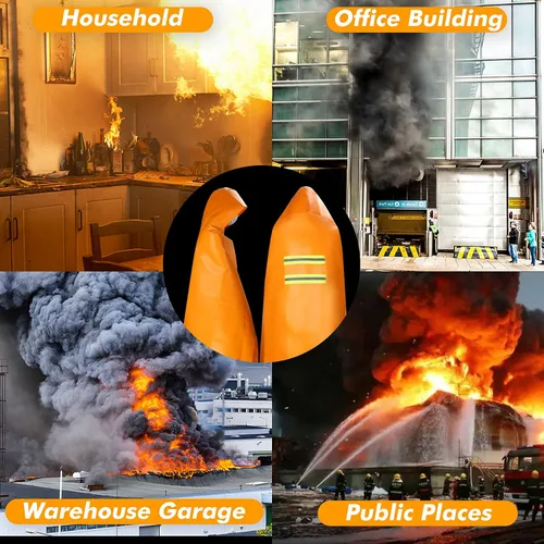 Vista 6 de Capa de escape de incendios, extra grande, de emergencia utilizada como manta de fuego, para el hogar Fireproof Cloak,Fire Escape for Household