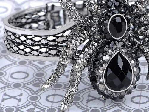 Vista 2 de Pulsera con araña Alilang, metálica, para fiesta de Halloween