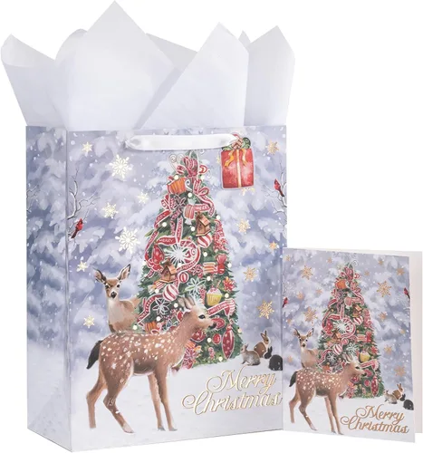Vista 12 de LeZakaa Bolsa de Regalo Holográfica para Niños, Niños y Niñas, Sombrero de Bruja de Calabaza Malvada de Arcoíris en Diseño Negro con Papel de Seda