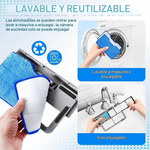 Vista 6 de KEEPOW Recambios de paños de fregona reutilizables Compatibles con Shark VACMOP VM252 VM200 VM401 VM180 VM252GN VC205 VM250 Aspiradora sin cable