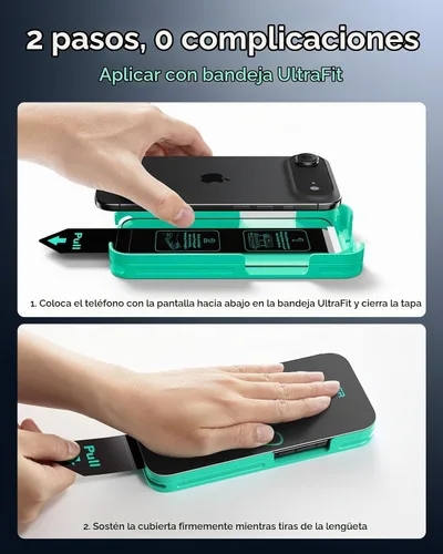Vista 3 de ESR - Juego de 3 protectores de pantalla de vidrio templado 9H+ para iPhone Air, [grado militar a prueba de roturas], con tecnología antirreflejo