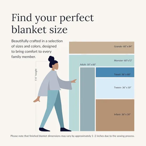Vista 6 de Manta Minky Couture Sorbet - Manta Ultra Suave para Comodidad Sedosa y Suave - Manta Decorativa Premium - Tela de Peso Medio, Transpirable - Lavable