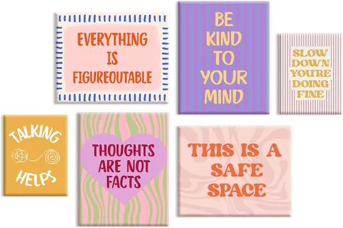 Vista 24 de Póster artístico de pared de salud mental, lienzo motivacional, decoración de pared, terapia, oficina, póster bohemio, impresiones inspiradoras