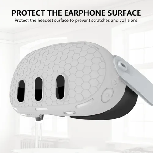 Vista 3 de Meta quest3 Accessories Grip Funda de silicona, máscara de realidad virtual, cubierta de carcasa de realidad virtual, cubierta protectora