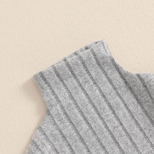 Vista 7 de Camiseta casual de manga larga con cuello alto para niñas, blusa básica de color sólido para niñas de 1 a 8 años Paquete de 3 - negro+rosa+gris