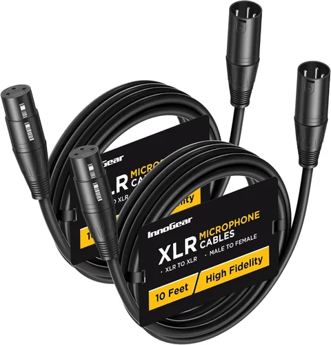 Vista 11 de InnoGear XLR - Cables de micrófono, 3 pies, paquete de 2 cables de cobre sin oxígeno macho a hembra de 3 pines, cable de micrófono XLR equilibrado
