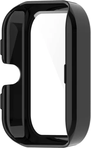 Vista 5 de Paquete de 2 protectores de pantalla compatibles con Amazfit Bip 3/Bip 3 Pro, carcasa protectora de policarbonato duro antiarañazos, bisel a prueba
