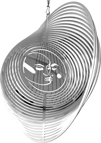 Vista 10 de Molinillo de viento de metal para jardín, arte de jardín al aire libre para patio trasero, decoración colgante al aire libre y spinners para adornos