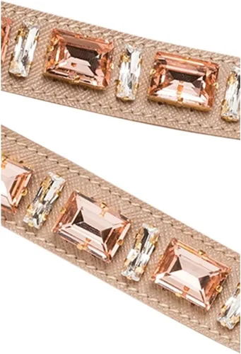 Vista 3 de Prada Cuero Saffiano Crystal Mujer Blush Rosa Correa 1TY006, Beige