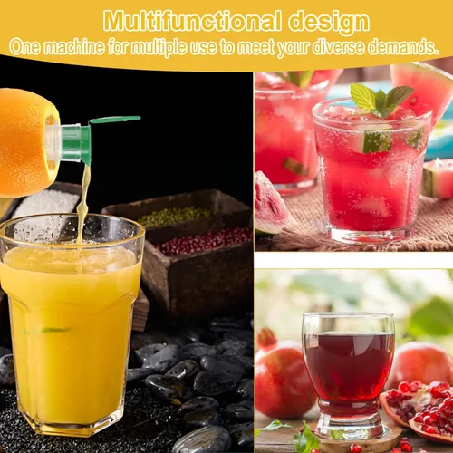 Vista 6 de Exprimidor de limón con tapa de rosca, mini exprimidor de limón de plástico con filtro integrado, práctico exprimidor de jugo con tapa para bebidas