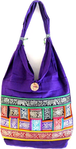 Vista 2 de Hippy Boho hombro Sling Crossbody bolsa Bolso de algodón, Om Symbol Bolsa de hombroOma