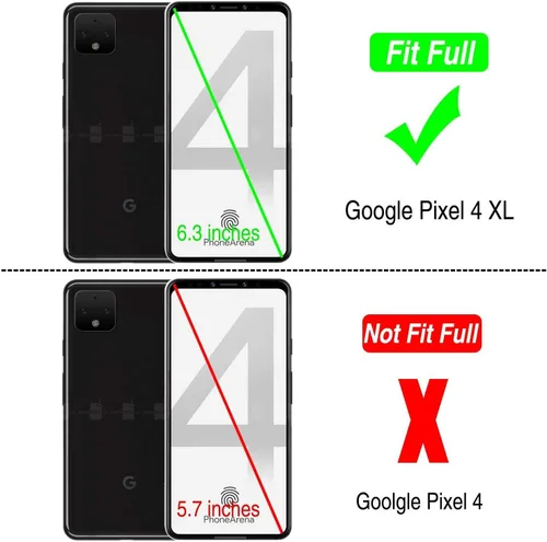 Vista 2 de Funda con clip para cinturón para Google Pixel 4 XL con funda híbrida de vidrio templado, funda protectora de cuerpo completo resistente a prueba