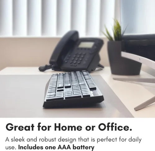 Vista 5 de Macally Teclado inalámbrico - Teclado ergonómico de tamaño completo de 2.4 G inalámbrico con teclado numérico y 13 teclas de acceso directo