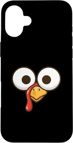 Vista 23 de Funny Cartoon Turkey Face, Big Eyes Thanksgiving Turkey Day Case for iPhone 16