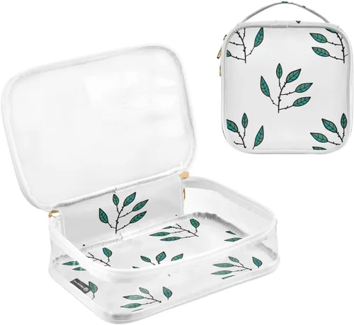 Vista 3 de Bolsas de maquillaje transparentes, 2 unidades, estuche de viaje, neceser, organizador portátil de cosméticos, para hombres y mujeres, bolsa